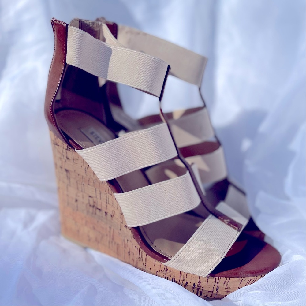 Brown Strap Wedge Sandals